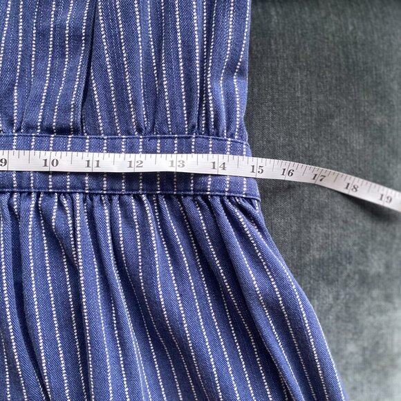 Lauren Moffatt Denim Mini Dress, Blue Striped, Size 6 - Picture 7 of 8
